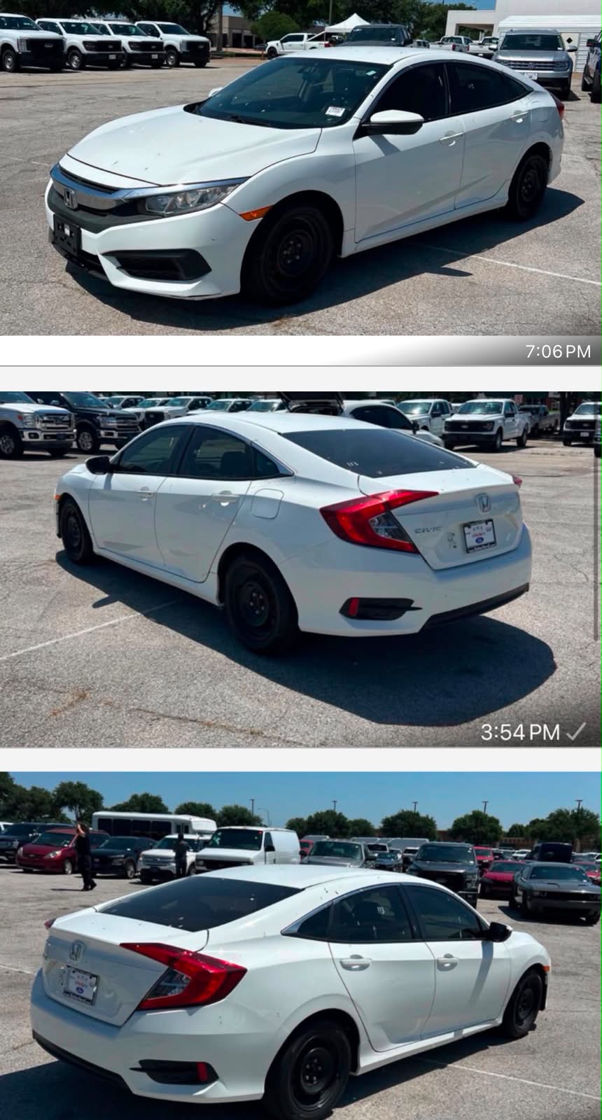 Honda Civic LX 2018 branco — fotos externas